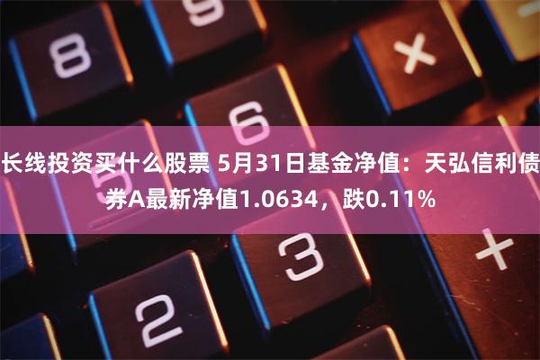 长线投资买什么股票 5月31日基金净值：天弘信利债券A最