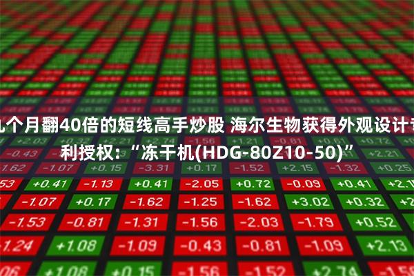 九个月翻40倍的短线高手炒股 海尔生物获得外观设计专利授权: “冻干机(HDG-80Z10-50)”